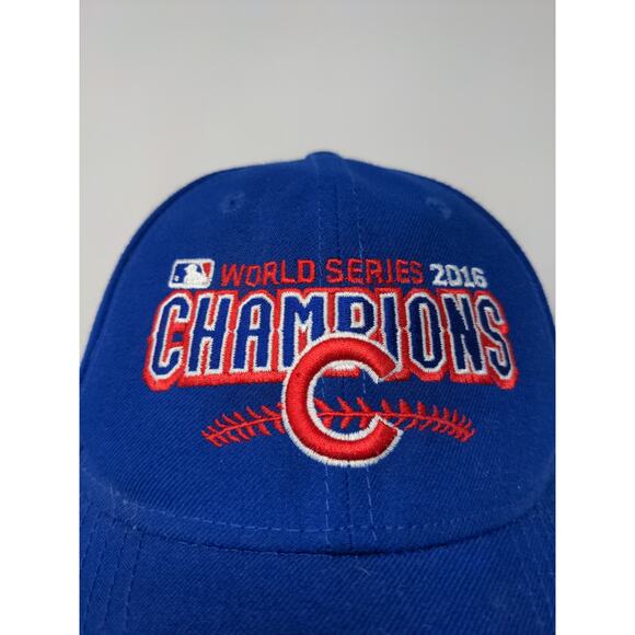 New Era 9Forty Strapback MLB 2016 World Series Champions Chicago Cubs Hat Blue - Picture 3 of 11